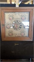 vintage clock with key and lock