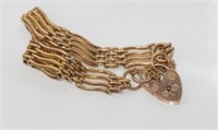 9ct rose gold gate link bracelet