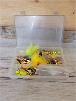 Tackle box with lead hooks and weights