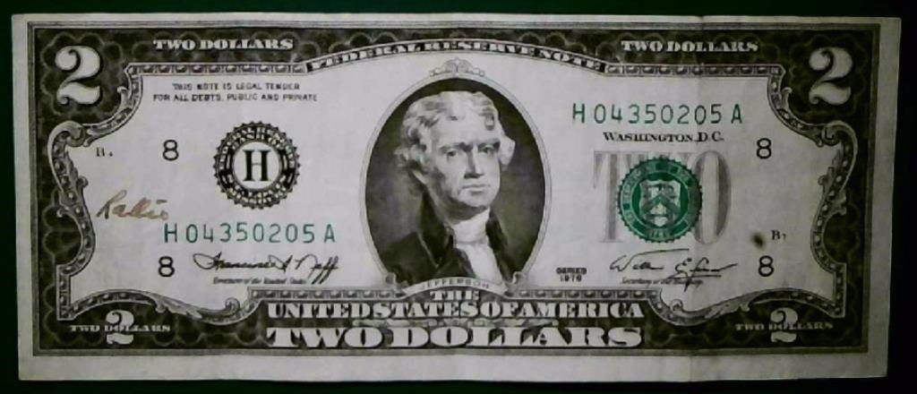 1976 Two Dollar Bill H04350205A