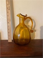 Hand Blown Amber Pitcher