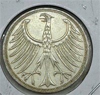 1972 Silver Germany 5 Mark Coin