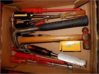 Box Lot With Hammer & Screw Drivers