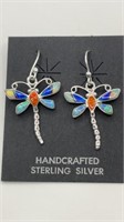 Sterling Dragonfly Opal Earrings