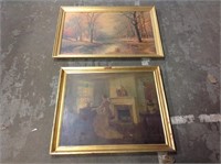 2 LARGE FRAMED PICTURES