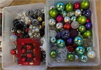 Christmas Ornaments in 2 Bins