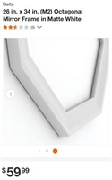 (3)   Octagonal Mirror Frames-White