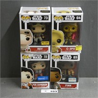 (4) Pop Funko Star Wars Collectible Figures