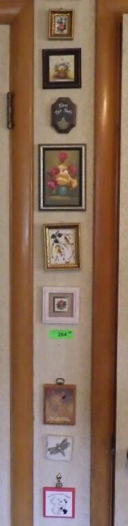 10 MINI PICS- OIL ON BOARDS, PAINTINGS ON GLASS>>>