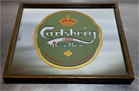 CARLSBERG LAGER FRAMED MIRROR, 12.5"