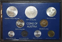 1970s Coins of Austria BU Coin Mint Set w/ Silver
