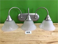 Swirl Glass 3 Bulb Light Fixture