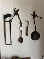 Vintage tools cast iron skillet