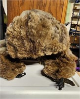 Vintage  Rabbit Fur rapper Hat sz Large