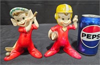 Vintage Football & Golf Pixie Elf Figurines