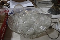 PUNCH BOWL W/ CUPS & LADLE