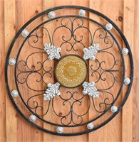 Large Fleur De Lis Metal & Ceramic Wall Decor