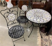 3 Pc. Modern Metal Patio Set (Table & 2 Chairs)