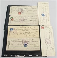 1930-1940's Canadian Alberta Cancelled Cheques 6PC