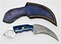 Damascus Steel Knife with Custom Resin Handle