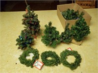 Wreaths, table top trees, floral picks