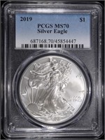 2019 AMERICAN SILVER EAGLE PCGS MS70