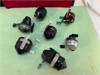 LOT OF 7 CLOSED FACE FISHING REELS