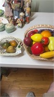 2 decorative baskets of fruit