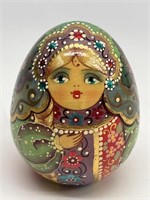 Hand Painted Wooden Ukrainian Egg