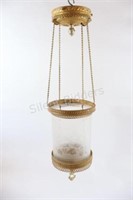 Antique Hanging Frosted Leaf Pattern Lamp