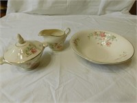 Vintage 3pc. suger & cream with 8.75" bowl