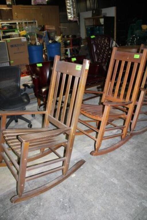 (2) Wooden Rocking Chairs