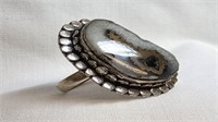 LADIES S/S RING SW GREY STONE RING SIZE 7