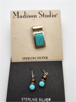 Madison Studio Sterling Turq. Earrings & Pendant