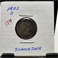 1902-O BARBER SILVER DIME