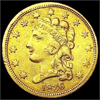 1836 $3 Gold Piece NICELY CIRCULATED