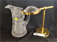 Brass Magnifier with Glass Pitcher