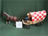 Horse Drawn Covered Chuck Wagon battery operated