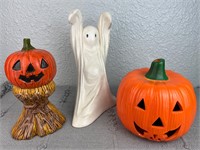 Lot of 3 Halloween Ceramic Statues
