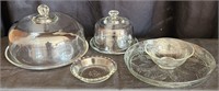 Pyrex Cake Plate & Dome, Chip & Dip Glass Lot