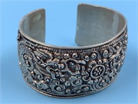 beautiful Chinese sterling silver cuff bracelet, 8