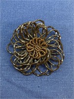 Vintage brooch beaded flower