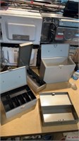4pc metal Cash and File Boxes one has a key