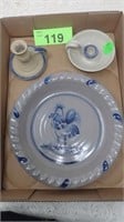 Ceramic Pie Plate / Candle Holders