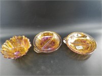 Lot with carnival glass dishes