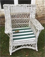 Wicker lawn chair - antique wicker rocking