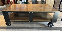 Rustic Modern Coffee Table w/ Casters