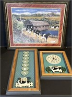 10"x13" Cow clock & art work