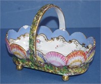Spode hand painted basket form bowl