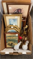 Box of framed pictures